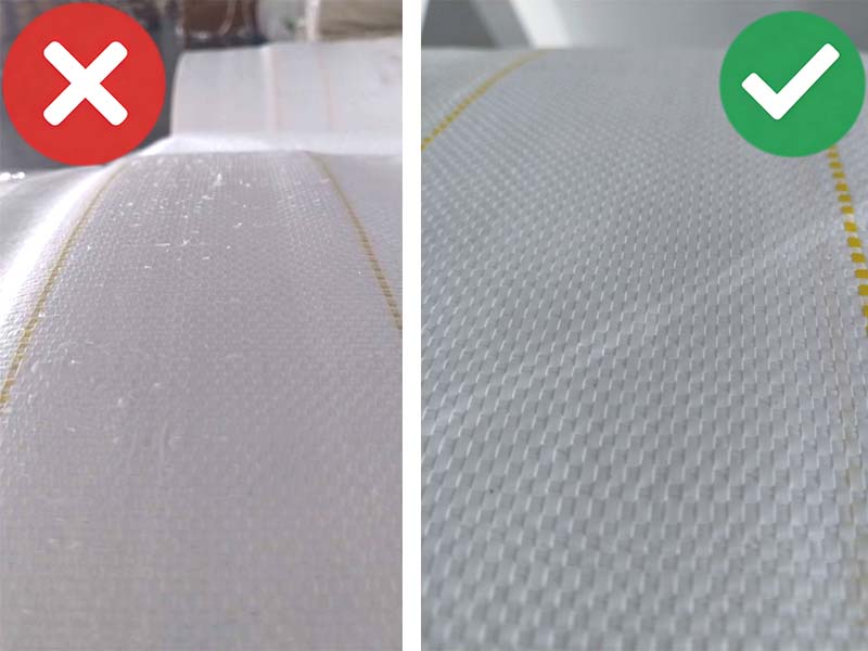 Comparison of fabric quality